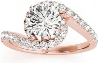Allurez Diamond Twisted Swirl Engagement Ring Setting 14k Rose Gold (0.36ct)