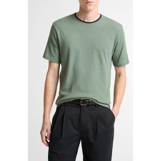 Vince Loose Knit Double Collar Crewneck T-Shirt in Laurel/Coastal at Nordstrom, Size Xx-Large