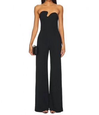 Amanda Uprichard Strapless Puzzle Jumpsuit In Black