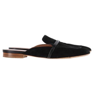 Malone Souliers Flat Mules in Black Suede