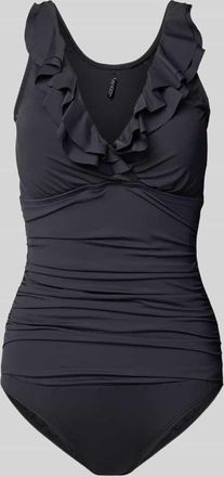 Lauren Ralph Lauren Badeanzug mit Volants in Black, Größe XS