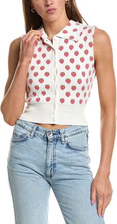 Rowing Blazers Knit Collared Button-Up Cashmere-Blend Tank