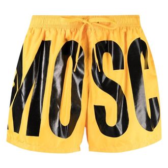 Moschino Zwemshort Heren Groot Logo (Geel)