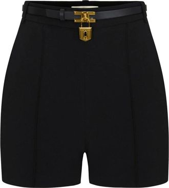Elisabetta Franchi Shorts in cr&ecirc;pe leggero con cintura - - Shorts - Donna - Nero - L