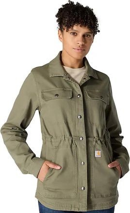 Carhartt Work in Progress TENCEL Fiber Series Jacket Women Dusty Olive Canvas Workwear POSH311