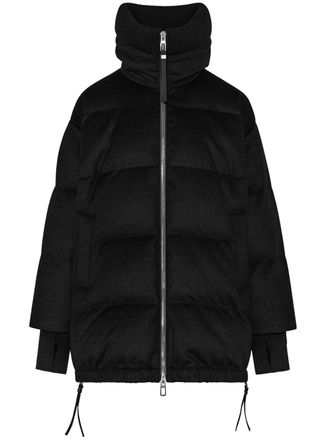 Duno Black Puffer Long Drawstring Jacket