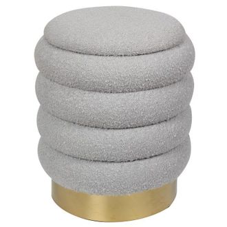 Vente-Unique Vente-unique - Pouf contenitore portaoggetti in Tessuto bouclette Grigio - esdalo