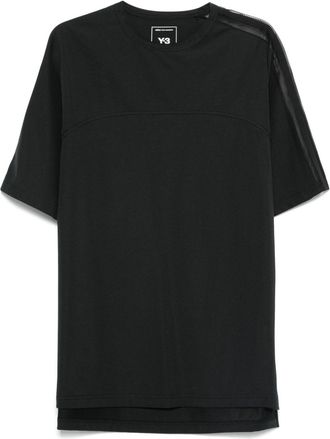 Yohji Yamamoto mesh 3-Stripes T-shirt - Black