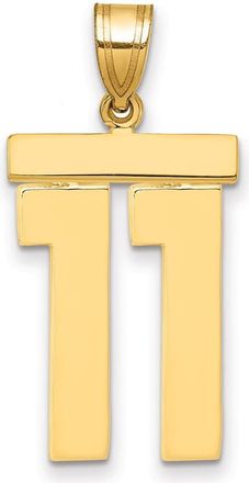 Diamond2Deal 14k Yellow Gold Small Polished Number Charm Pendant