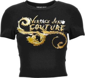 Versace Jeans Couture T-shirts en Polos - Dames - T-shirts - Zwart - 2XS - Tops