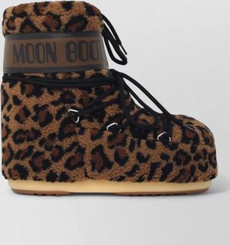 Moon Boot leopard teddy boots