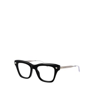 Alexander McQueen Glasses, female, Black, 50 MM, Black Square Acetate Optical Frames