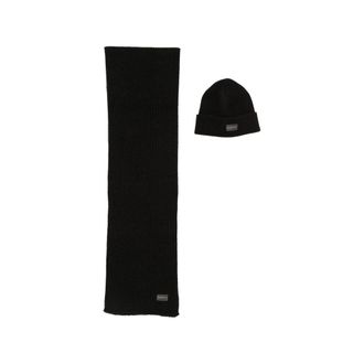 Barbour Sweeper Legacy Logo-patch Scarf And Beanie Hat Set