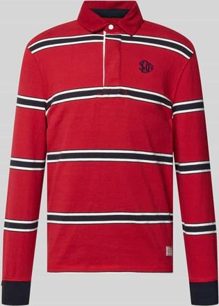 Superdry Regular Fit Poloshirt mit Logo-Stitching in Rot, Gr&ouml;&szlig;e XXL
