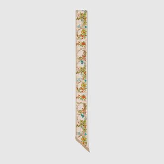 Gucci Printed Silk Ribbon, Neutral
