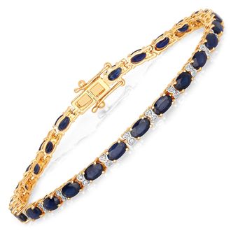 Diana M. Jewels Blue Sapphire Oval 5x3mm - 26Pcs + White Diamond F/C Round 0.80mm ( I1-I2/I color ) - 52Pcs ( White Pen Rhodium ) ( Box Lock With Double Safety )