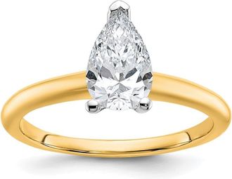 Diamond2Deal 14k Gold 1 Ct Certified Lab Grown Diamond Solitare Engagement Ring