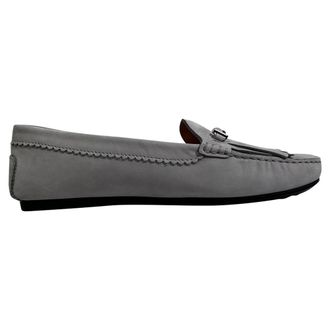 Tod's TodS Pre-owned Womens Fringed Loafers in Grey Suede - Size EU 42