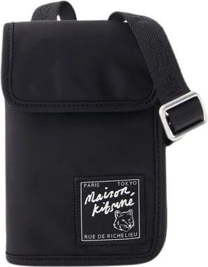 Maison Kitsun&eacute; Stijlvolle Messenger Bag - Heren - Schoudertassen - Zwart - ONE Size - Polyester - Tassen