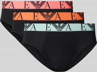 Emporio Armani Slip mit elastischem Logo-Bund im 3er-Pack in Black, Größe XXL