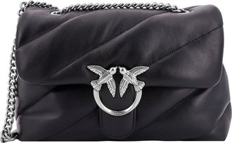 Pinko Matelassé Leather Shoulder Bag-Donna