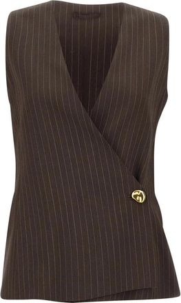 Marella Ranghi Vest - Dames - Gillet - Bruin - S - Wol - Kostuums