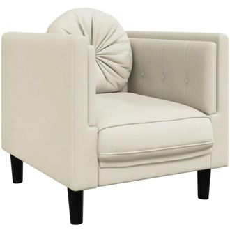 vidaXL Sill&oacute;n Con Coj&iacute;n Terciopelo Color Crema Vidaxl