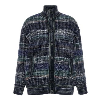 Missoni Oversized wool-blend check cardigan - female - Missoni - Cardigans - Blue - S - Knitwear