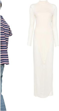 Alaia Panelled Long-sleeved Maxi Dress