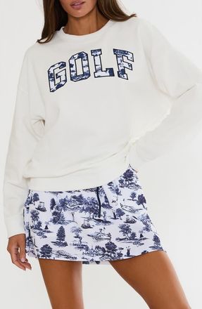 Beach Riot Devyn Graphic Oversized Sweatshirt in Evening Golf Toile at Nordstrom, Size X-Large