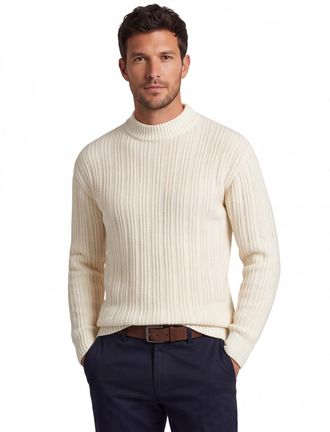 HUGO BOSS Boss Orange Trui Creme gebreid wol effen