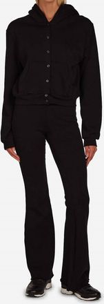 Michael Lauren Kit Bell Bottom Sweatpants In Black