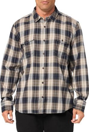 Paige Everett Plaid Flannel Shirt In Blackberry Storm