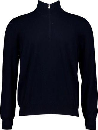 Gran Sasso Truien & Vesten, Heren, Blauw, 3Xl, Mock Zip Turtleneck