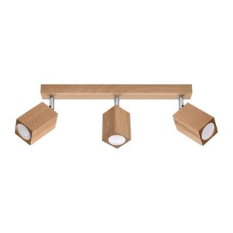 Wonderlamp L&aacute;mpara de techo con 3 focos rectangulares de madera