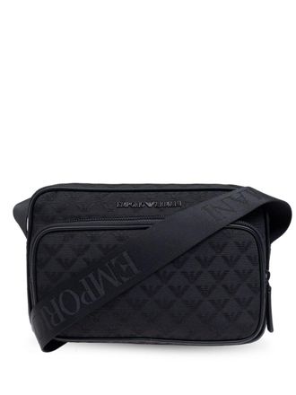 Emporio Armani Borsa a spalla con logo jacquard - Nero