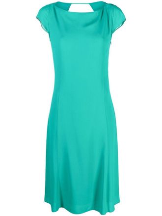 Patrizia Pepe short-sleeve cut-out dress - women - Polyester - 40 - Green