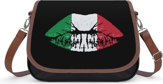 Generic Italy Flag Lipstick Small Womens Crossbody Bags Shoulder Handbag with Adjustable Strap for Travel