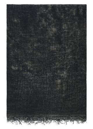 Avant Toi Grey Melange Cashmere Fringed Scarf