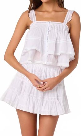 Astr Delia Tiered Babydoll Top In White