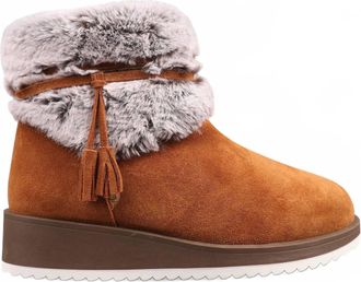 Lamofootwear Womens Bailee Suede Zip-Up Wedge Boot In Hickory