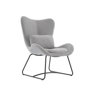 Sweeek Sill&oacute;n de tela con coj&iacute;n, gris claro