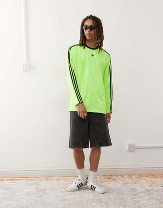 adidas Originals Adicolor - Maglietta a maniche lunghe in jersey verde e nera