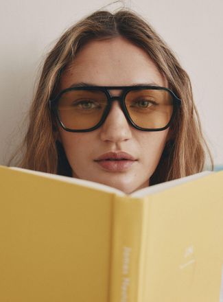 Simons Womens Juno rectangular aviator sunglasses