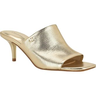 Calvin Klein Chaney Sandal in Gold Leather at Nordstrom, Size 7.5