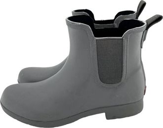 Chooka Womens Rubber Pull On Waterproof Eastlake Rain Boots In Grey