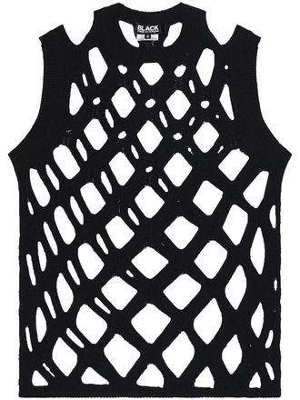 Comme Des Garçons open-knit long-sleeve top - men - Acrylic - S - Black