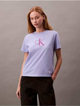 Calvin Klein Jeans Calvin Klein Womens Monologo Tee - Purple - XS