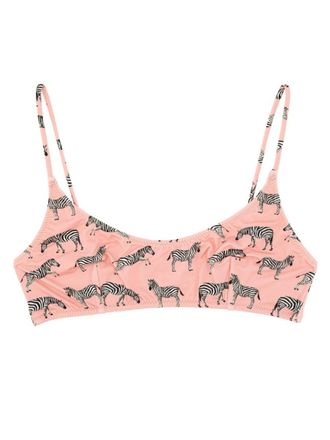 MC2 Saint Barth Pink Animal Print Bikini Top Swimwear