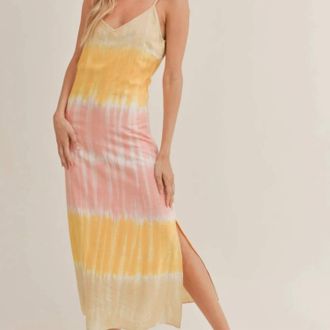Sadie & Sage Free Spirit Tie Dye Maxi Dress In Pink Multi
